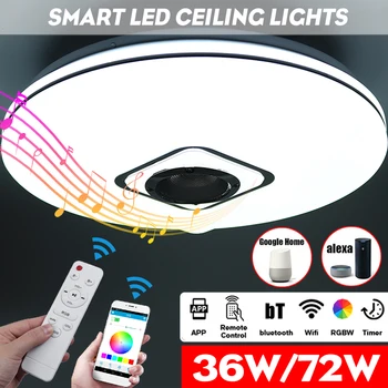 

Wifi Modern RGB Dimmable Music Ceiling Lamp Remote&APP Control 36W 72W Ceiling Light AC110-220V for Home bluetooth Speaker Light