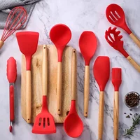 1PC Silicone Cooking Utensils Non-stick Kitchenware Tools Set Red 6