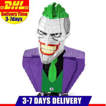 

In Stock 1478 PCS Sy7599 Joker Bust Super Hero Evil Clown MOC Dark Knight Batman Figures Building Blocks Bricks Kid Gift Toys