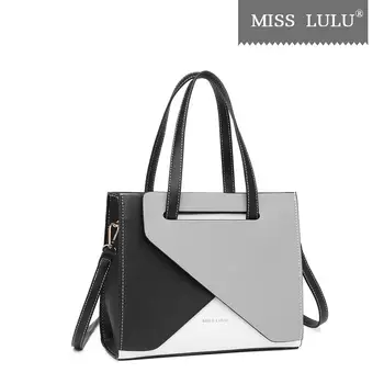 

Miss Lulu Women Contrast Panel Shoulder Bag Fashion Waterproof Contrast Color Handbag/Crossbody Bag