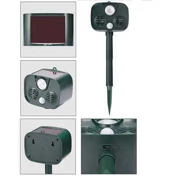 

Solar Powered Animal Repeller Waterproof PIR Sensor Outdoor Garden Anti Cat Dog USB Ultrasonics Solar Alarm Drive Repeller