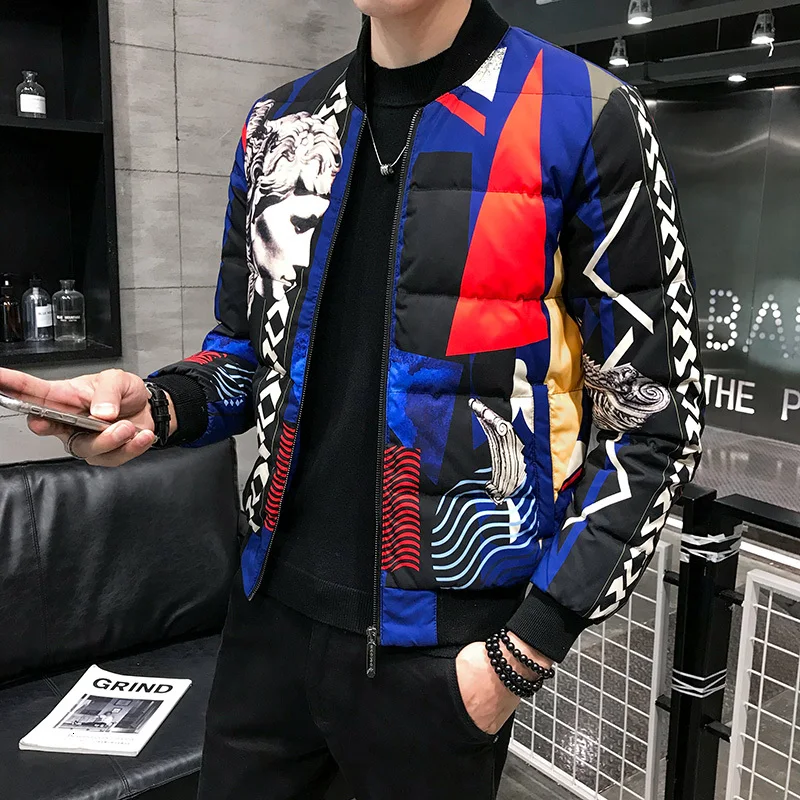 

Duck Down Jacket Men Printing Jacket White Duck Down Coat Men Down Jackets Winter Male Casual Down Jacket Coat Warm Parka 5XL