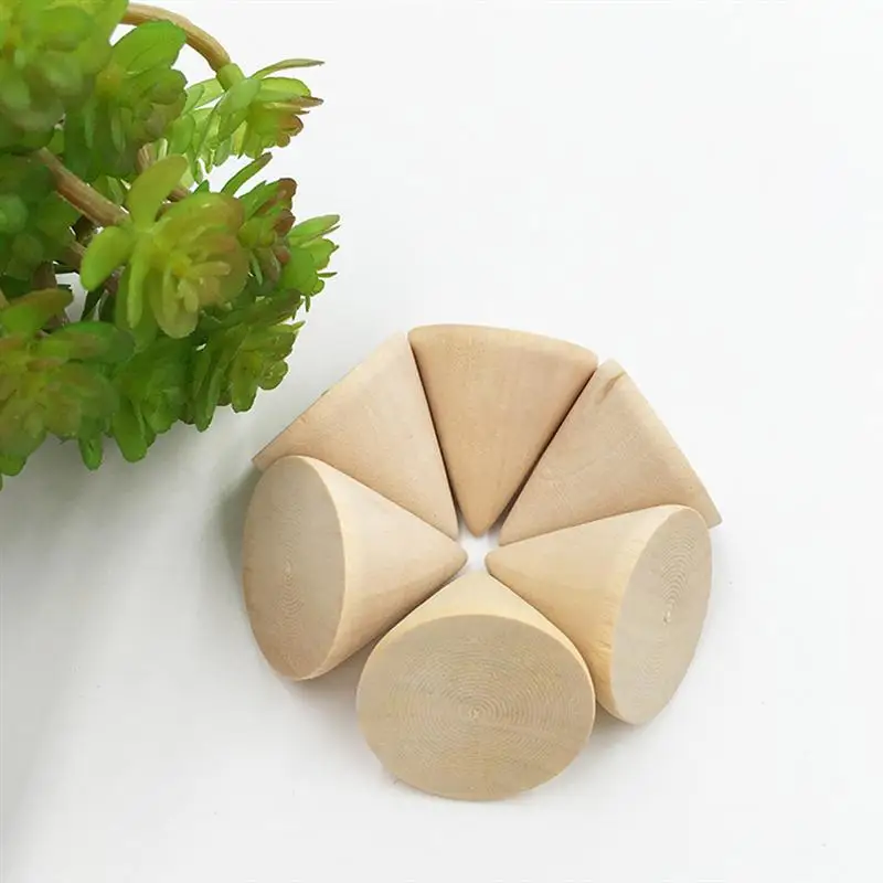10 шт. DIY конус Неокрашенный деревянный конус форма Ornamnet Ремесло АКСЕССУАРЫ