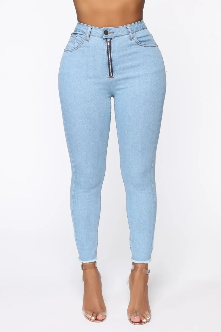 light blue S-3XL, женские синие джинсы, обтягивающие джинсы, повседневные женские джинсовые брюки, облегающие длинные штаны, джинсы с высокой талией для женщин - Color: light blue