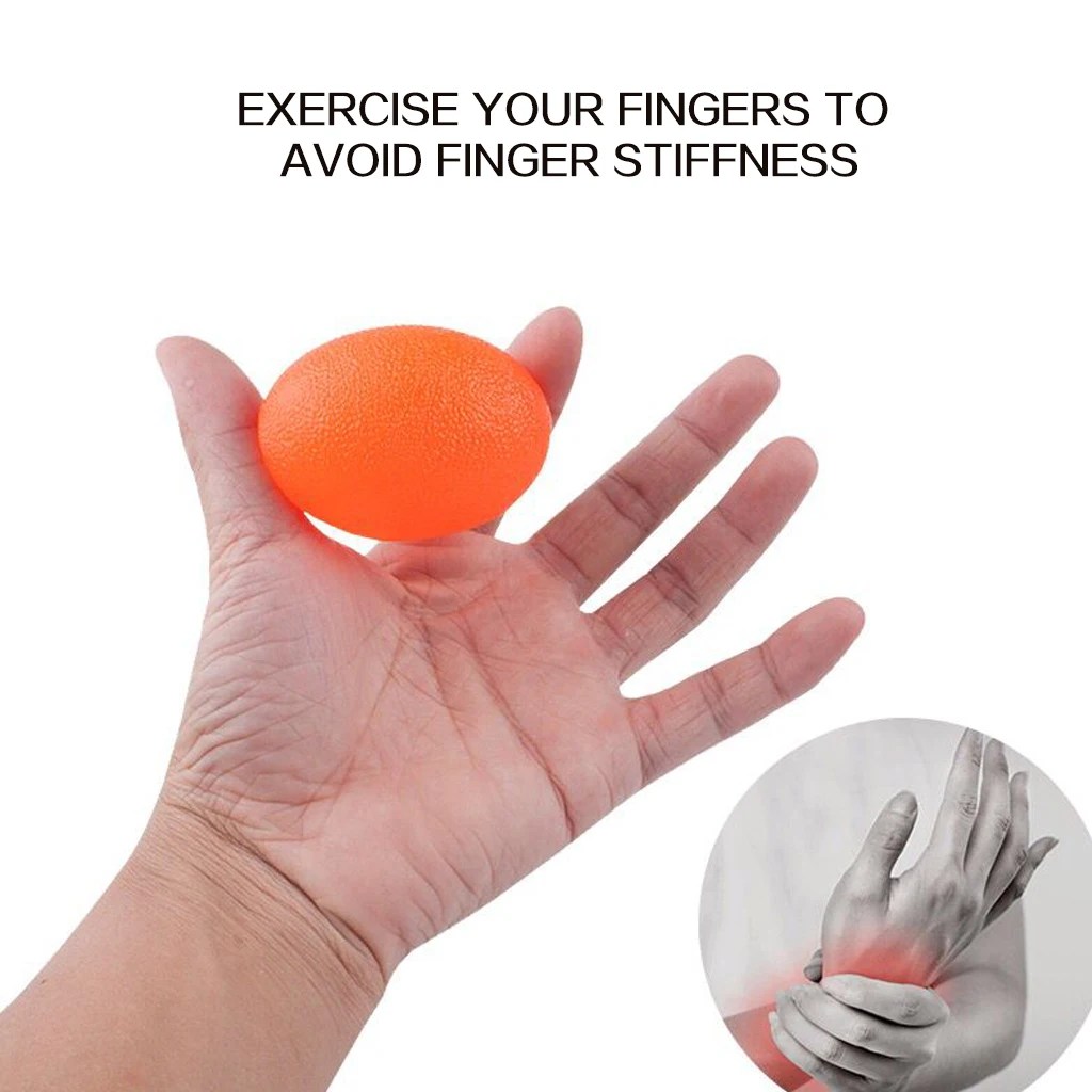 WorthWhile Silica Gel Hand Grip Ball Egg Men Women Gym Fitness Finger Heavy Exerciser Strength Muscle Recovery Gripper Trainer