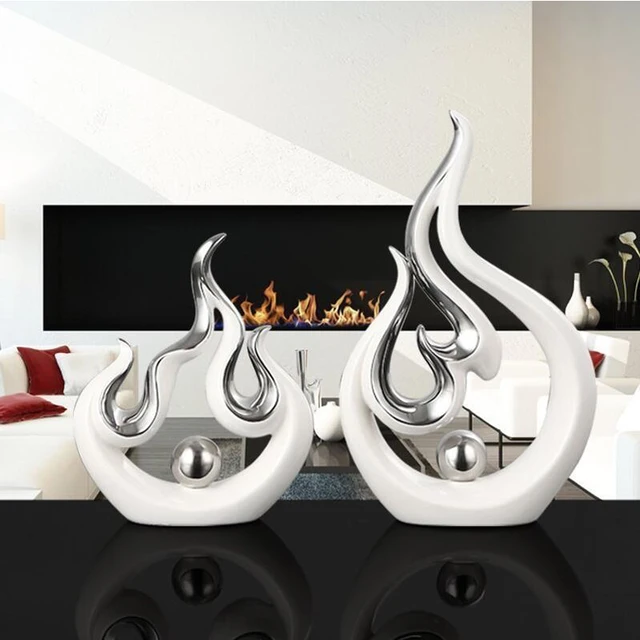 Modern Creative Fire Shape Ceramic Table Figurines 1