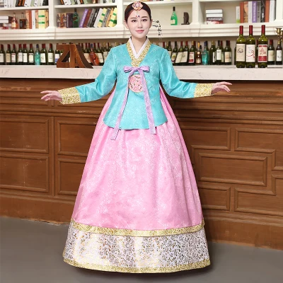 Высокое качество Традиционный корейский Костюм-ханбок платье женский корейский народный танцевальный сценический костюм корейский традиционный костюм вечернее платье - Цвет: color2