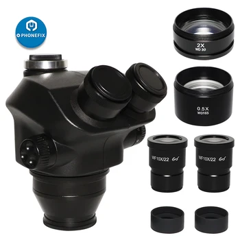 

2020 Black 3.5X-90X 7X-45X Simul-Focal Trinocular stereo Microscope digital electronic Microscope Head+WD0.5x 2.0x Auxiliary Len