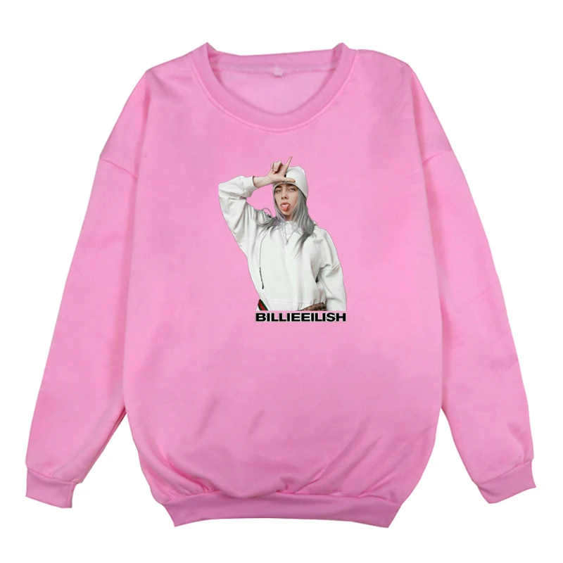 Забавная Толстовка Billie Eilish, Женская Толстовка Harajuku, розовая одежда, уличная одежда, толстовки в стиле хип-хоп, одежда для девочек, Moletom Masculino - Цвет: 3