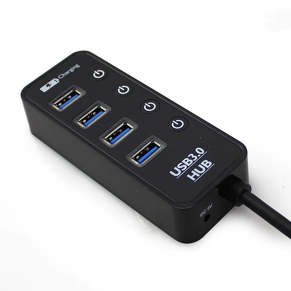 USB chyi концентратор 3,0 4 порта Высокоскоростной сплиттер мини портативный светодиодный переключатель ВКЛ-ВЫКЛ адаптер ПК Компьютерные аксессуары для ноутбука Настольный