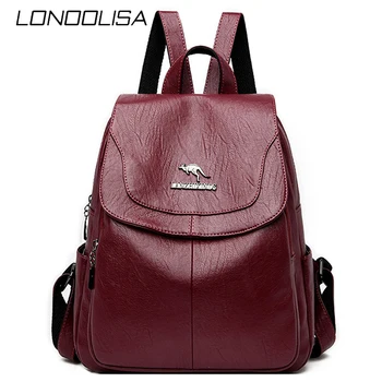 

Bagpack Women Leather Backpack Designer Shoulder Bags For Women 2020 Back Pack School Bags For Teenage Girls Mochila Feminina