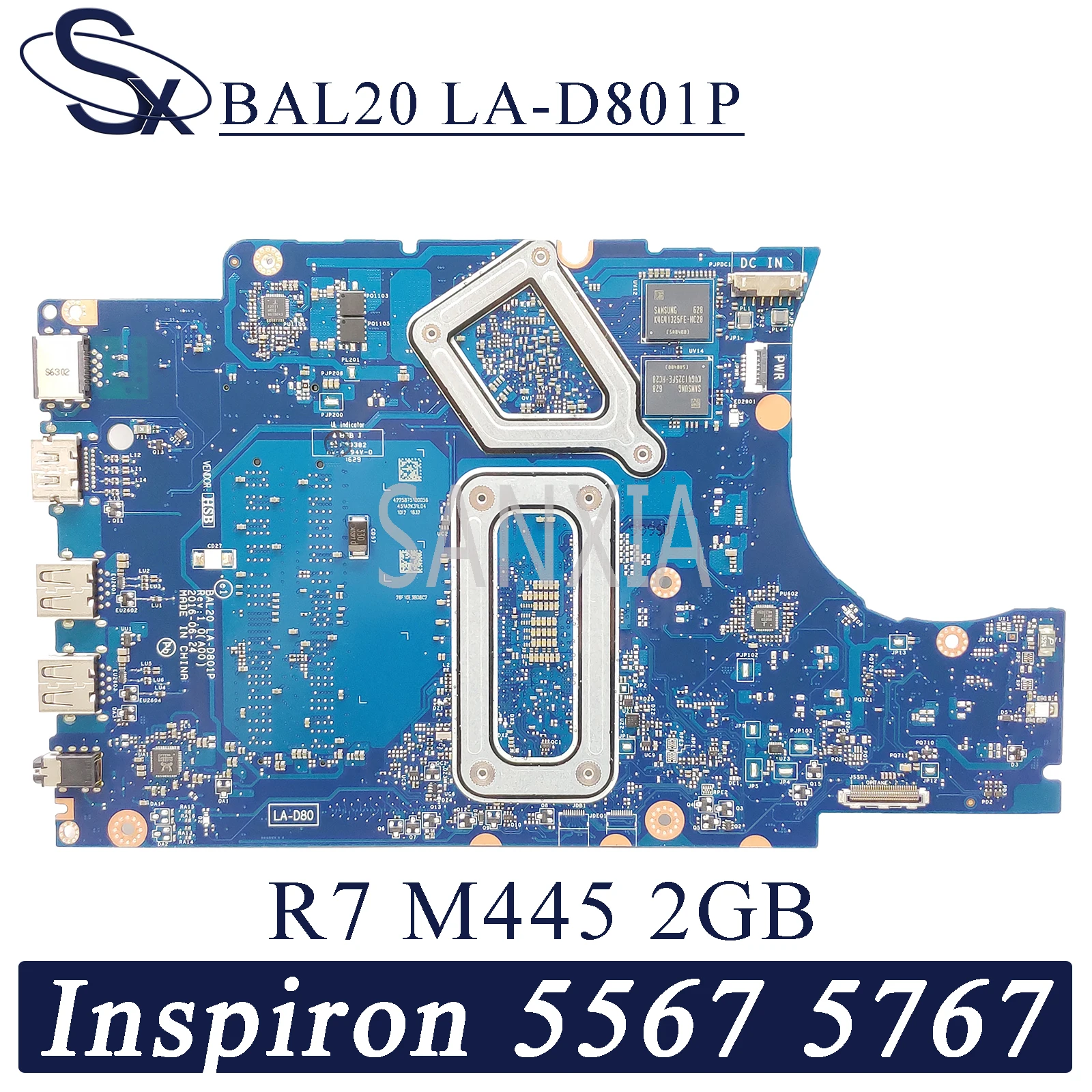KEFU LA D801P материнская плата для ноутбука Dell Inspiron 15 5567 17 5767 оригинальная I7 7500U R7