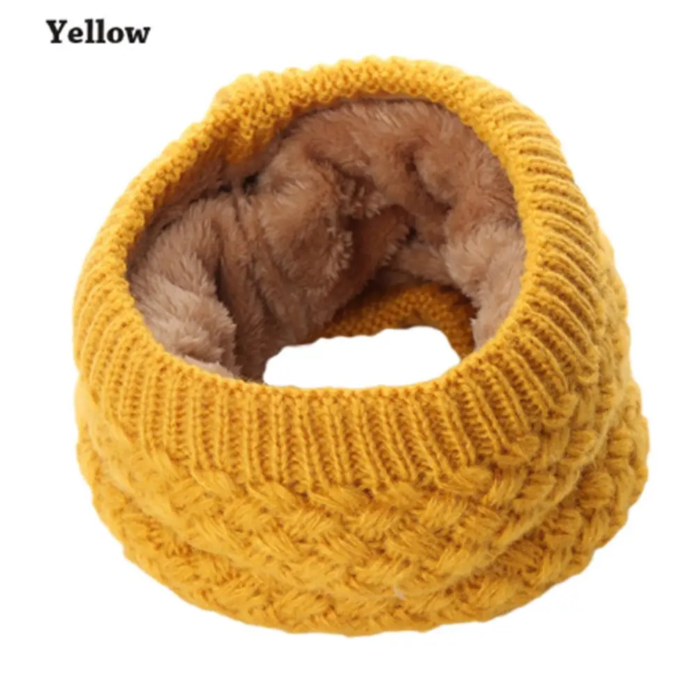 yellow 1 шт. зимний теплый матовый вязаный шейный утеплитель с круговым узором, шаль-снуд, открытый лыжный шарф альпиниста для мужчин и женщин, Новинка - Цвет: yellow