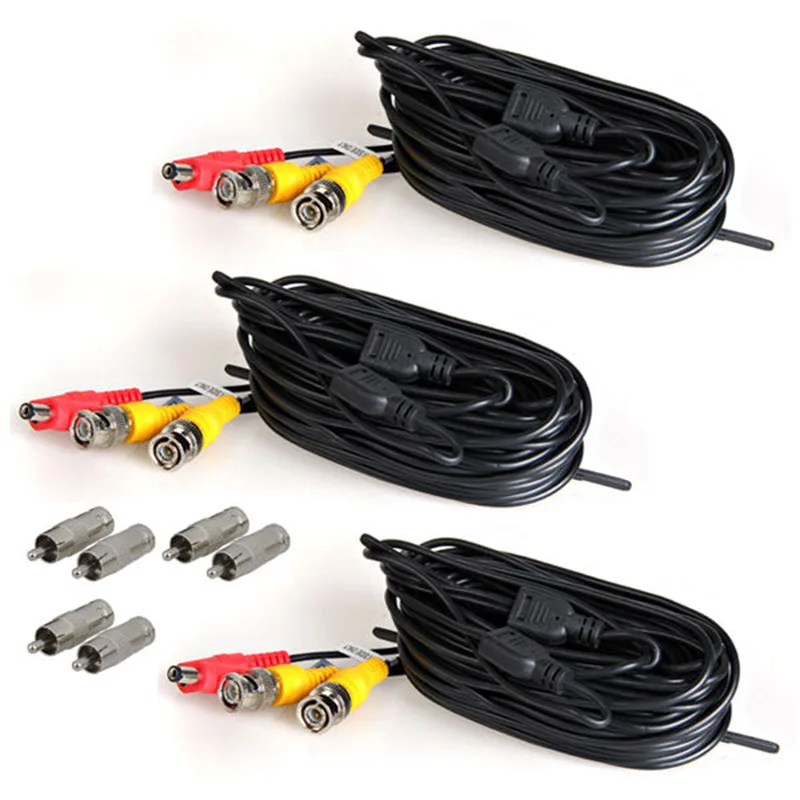 

Hot New 3*15m BNC Video Power Cable For CCTV Camera DVR Security System