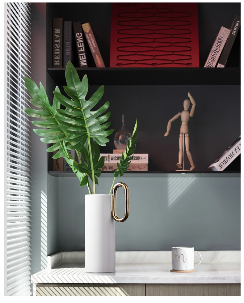 Creative Nordic ceramics Gold cylinder handle Flower arrangement accessories Modern home Decorative ornaments wedding