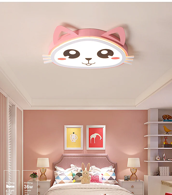 Verllas, современный светодиодный потолочный светильник с изображением кота, розовый мультяшный светильник s для детской комнаты, спальни, светильник, Детская комнатная потолочная лампа для маленьких девочек