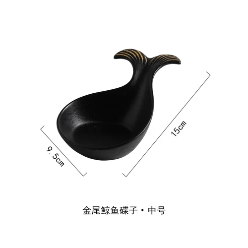 Sauce Dish Snack Vinegar Soy Sauce Dish Whale Dish Ceramics Household Dessert Plate Restaurant Gravy Boats Condimentos Conteiner - Цвет: 15x9.5cm