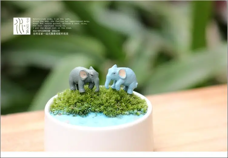 10pcs Lovely PVC Emulation Little Elephant Miniature Model 1.5*2.5cm Kids Toys Gift Children Collection Micro-landscape Dolls
