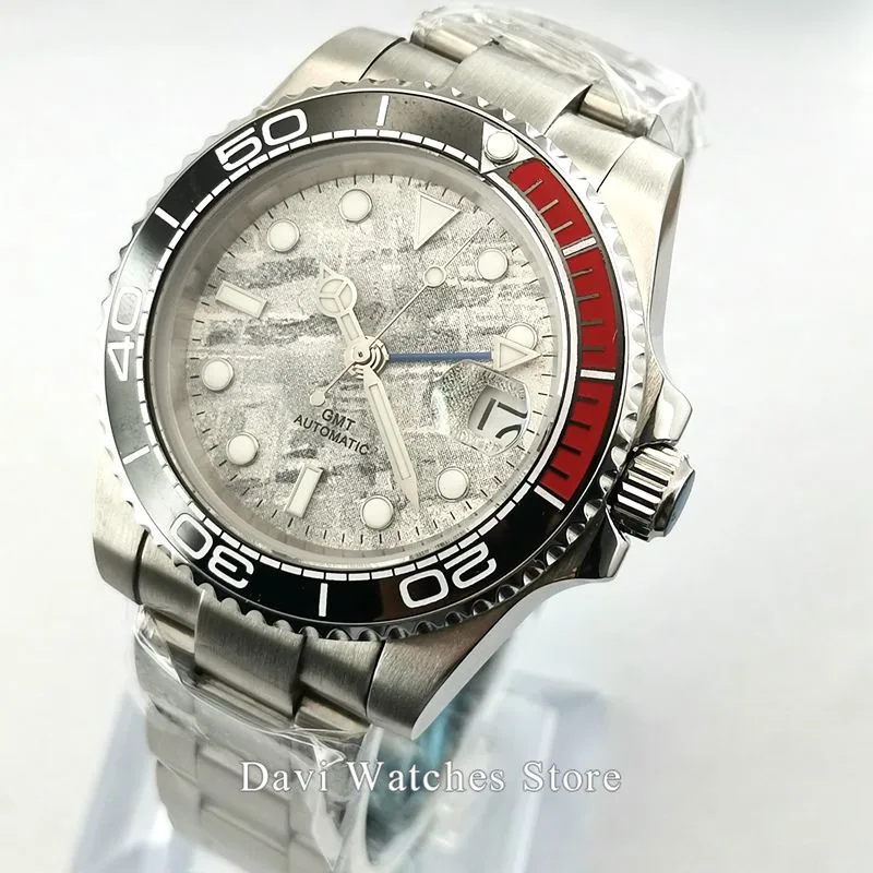 

40mm Bliger/Sterile Luxury Mens Watches Blue GMT Automatic Black Watch Mens Stainless Steel Business Mechanical Wristwatch