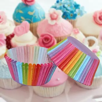 

100Pcs/Set Muffin Cupcake Paper Cups Cupcake Liner Cake Forms Pastry Baking Box Cup Case Party Tray Cake Mold Decorating Tools