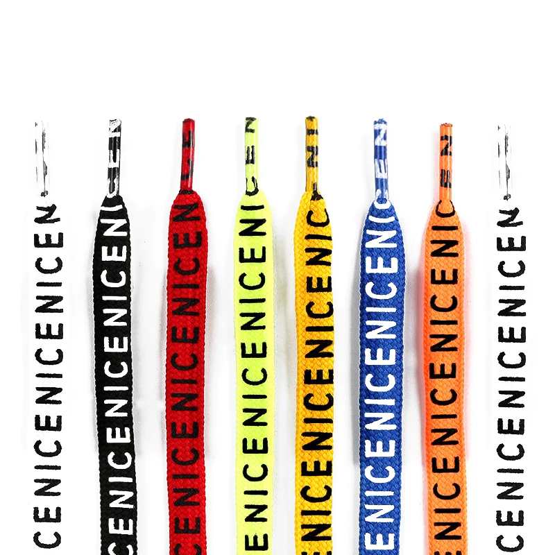 

1 Pair 100-120cm Letter Printed Shoelaces Fashion Casual Sports Outdoor Canvas Sneakers Flat Shoelaces Women Men's Shoe Strings