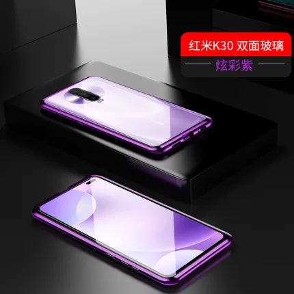 Чехол с магнитной адсорбцией для Xiaomi Redmi K30, металлическая рамка, двусторонняя крышка из закаленного стекла RedmiK30, защитный чехол для телефона