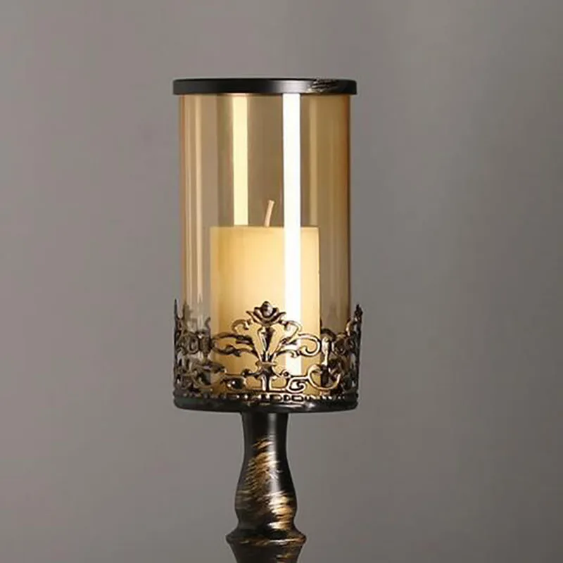 European style beautiful Iron candlestick Romantic candlelight dinner iron table decorationWedding props for lover present for