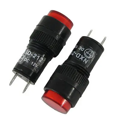 10 шт. неоновый Индикатор сигнальный светильник 12V красный