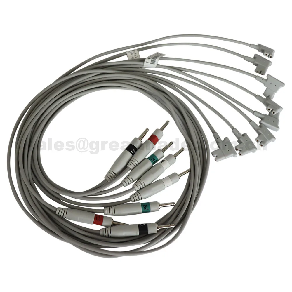 Совместимость philips pagewriter TC30, TC50 TC70 4-leadwires, IEC,-> 3,15 мм штекер, Limb lead 1 м - Цвет: EC062HA