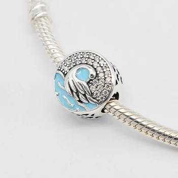 

Authentic 925 Sterling Silver Sprakling White CZ Elegant Swan Charms Beads Fit Bracelet & Bangle for Women Fine Jewelry