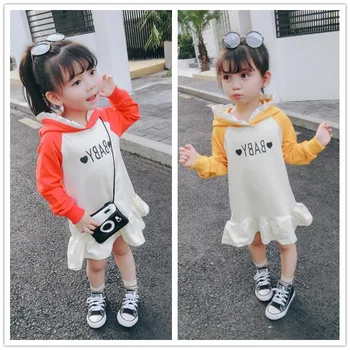 

2019 baby girl hoodies dress princess clothes girls kids casual wear clothes children hood