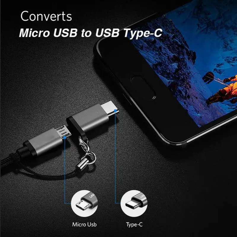 USB 2,0 type C адаптер для Micro USB конвертер с брелком для Macbook samsung Galaxy S9 S8 Plus Note 8 LG G5 G6