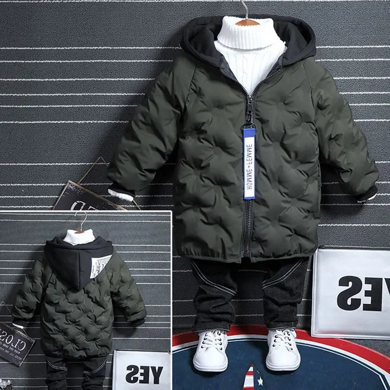 

Korean-style BOY'S Mid-length 2018 Winter Style New Style Baby Cotton-padded Clothes Boys Cotton-padded Clothes Children Cotton-