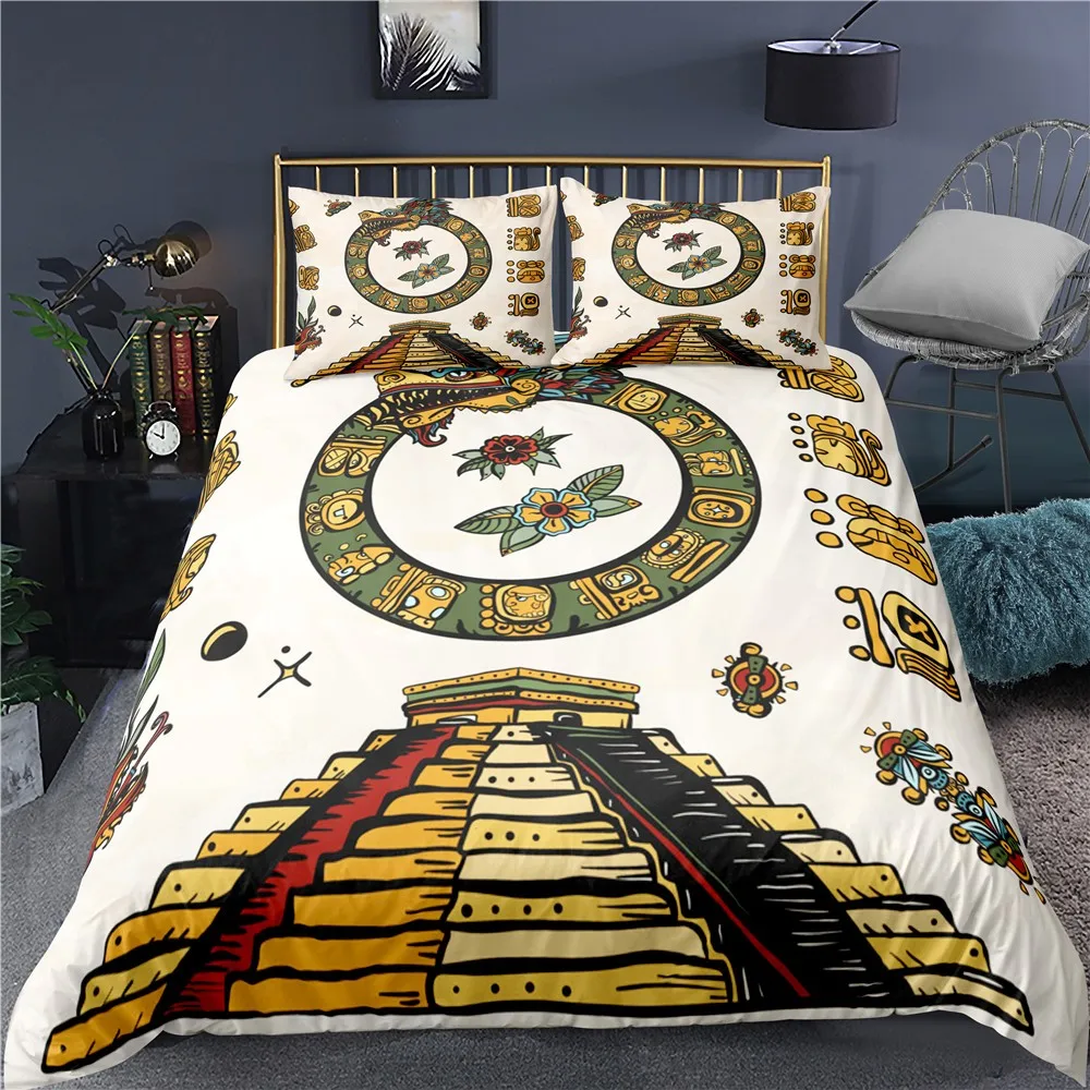 

2/3 Pieces Maya Bedding Sets Ancient Civilization Duvet Cover 3D Print For Bedroom Bed Quilt Cover US/EU/AU Size Bed Cover Set