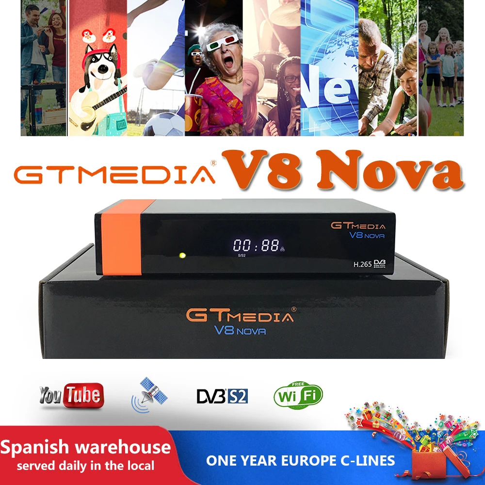 

Gt media V8 Nova Satellite Oscam wiht Cccam Spain WIFI Satellite Most-Stable Europe DVB-S2 Newest 7lines freeset v8 Gtmedia