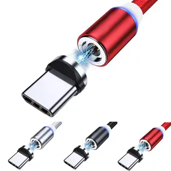 

Round Magnetic Suction Data Line For Android Typec Head) Light Flow (without Voice-control Charging Phone Line Three-in-one J9O4