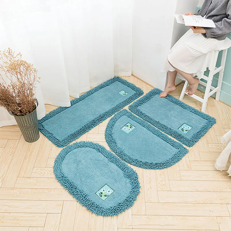 Bathroom Carpet Bathroom Non Slip Carpet Water Absorption Polyester Carpet Living Room Kitchen Toilet Floormat Home Doormat
