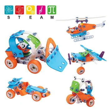 

Kids Toys Steam Blocks DIY Creative Screw Bricks Traffic Airplane Car Soft Rubber Assembled Blocks 2020 New