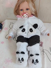 Vêtements de poupée de dessin animé Panda, vêtements adaptés aux poupées de bébé de 18 pouces, vêtements faits à la main, accessoires de poupée renaissante, cadeaux pour tout petits, offre spéciale