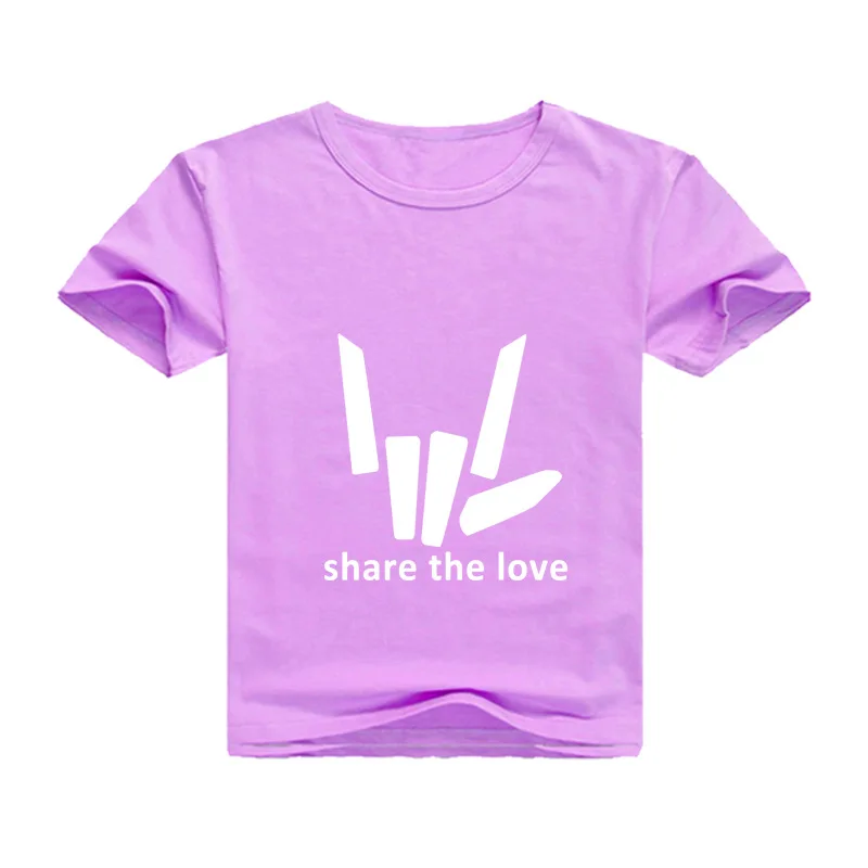 DLF/От 2 до 16 лет; коллекция года; летняя футболка с графическим принтом «Share The Love»; Модные топы для детей; футболка с короткими рукавами для мальчиков; футболка для девочек-подростков