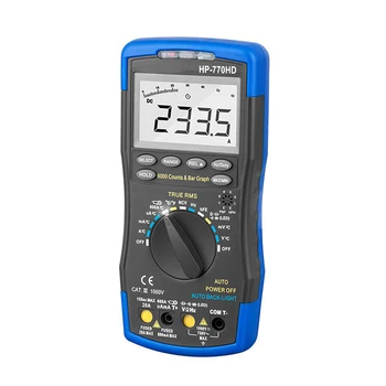 

HP-770HD Digital Multimeter Auto Range True RMS AC DC Voltage Frequency Capacitance Resistance Tester Electrical Tools L