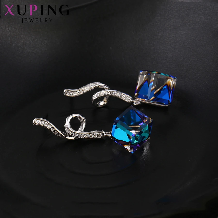 11,11 Xuping серьги квадратной формы кристаллы от Swarovski Многоцветный элегантный подарок для женщин милые ювелирные изделия S141.7-93216