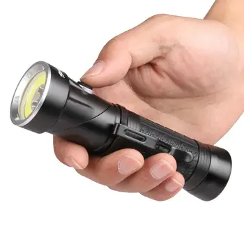 

Portable T6+COB LED 4 Modes 90° Head Rotation Flashlight Adjustable Head Flashlight Tactical Flashlight Led Flashlight