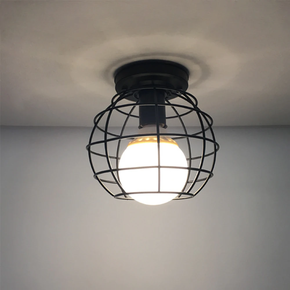 Vintage Ceiling Lamps Chande-lier 110 /220V Retro  Ceiling Light for Corridor Aisle Porch Balcony E27 Home Lights Cage Fixture