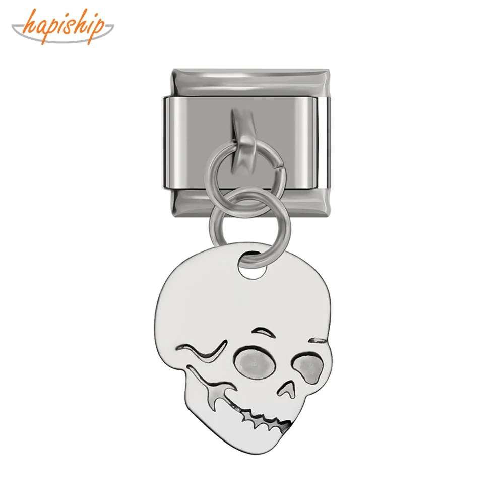 Hapiship новинка 2019 оригинальный браслет из титановой стали с ромашками и черепами