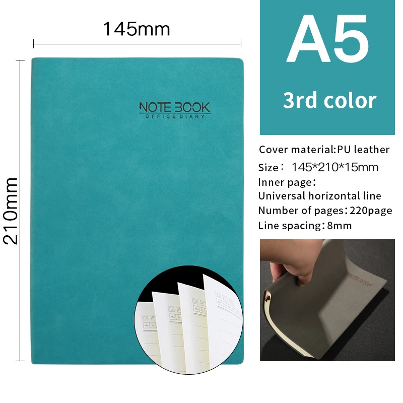 145*210 мм Классический Ностальгический блокнот кожаный пустой дневник 8 цветов канцелярские принадлежности в стиле «Ретро» школьные офисные принадлежности
