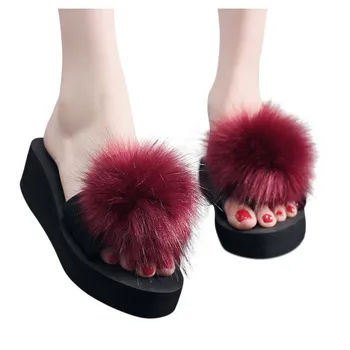 

Non-Slip Slippers Ladies' Home Shoes Women's Wedges Shoes Winter Indoor&Outdoor 4 color plus size daily wear wedges design gift