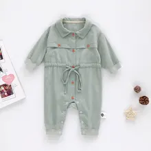 Комбинезон в Корейском стиле для девочек и мальчиков, осенние модные детские штаны для детей 0-3 лет