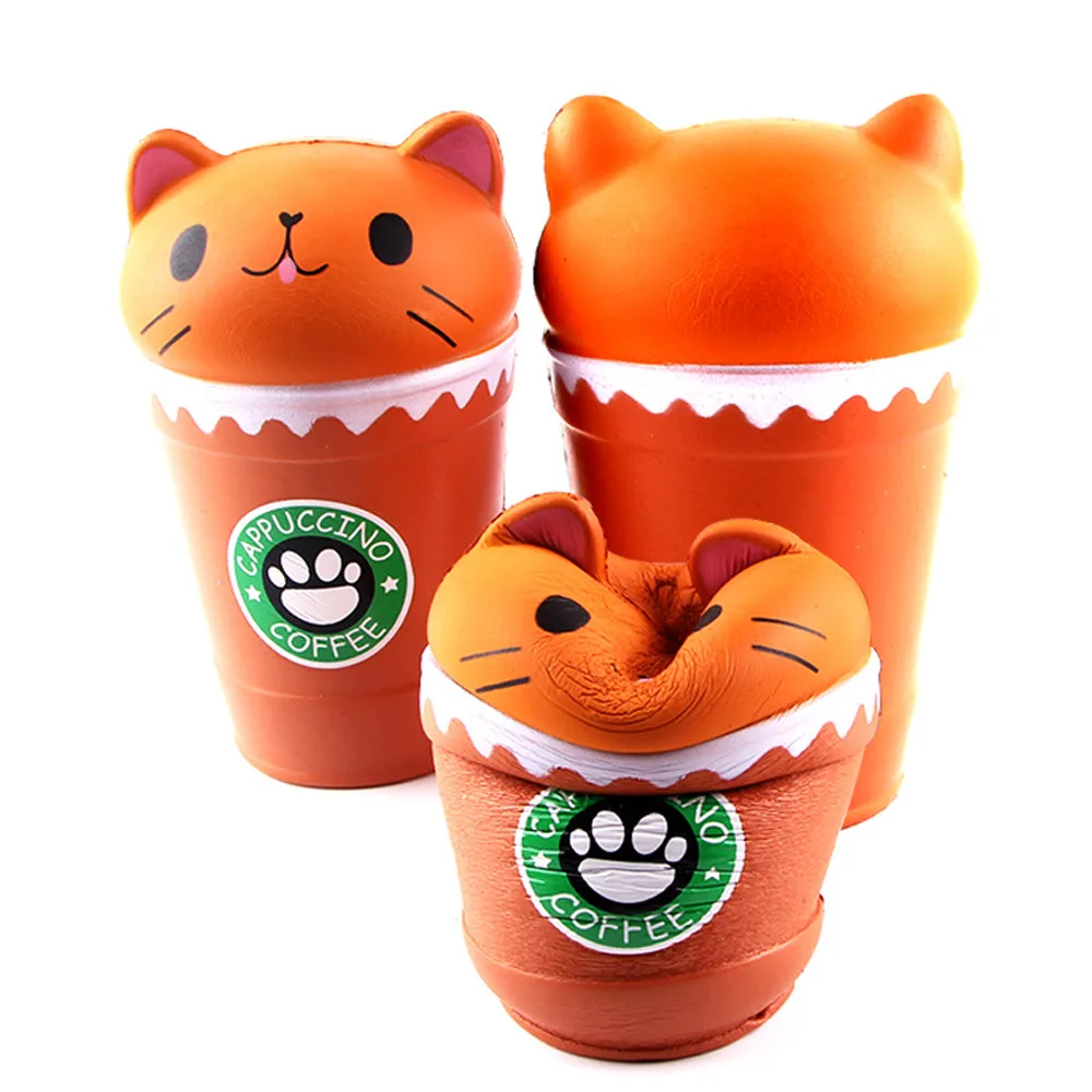 Детская игрушка с чашкой кофе Ароматизированная кошечка медленно поднимающаяся