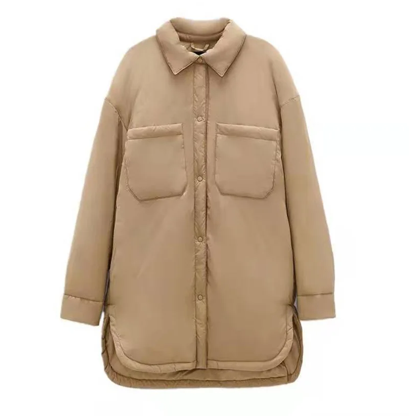 

Новый осень-зима женские теплые негабаритный свет парка куртка в винтажном стиле, из хлопка цвета хаки Верхняя одежда Weibliche повседневные Лот Lange